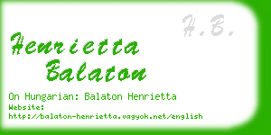 henrietta balaton business card